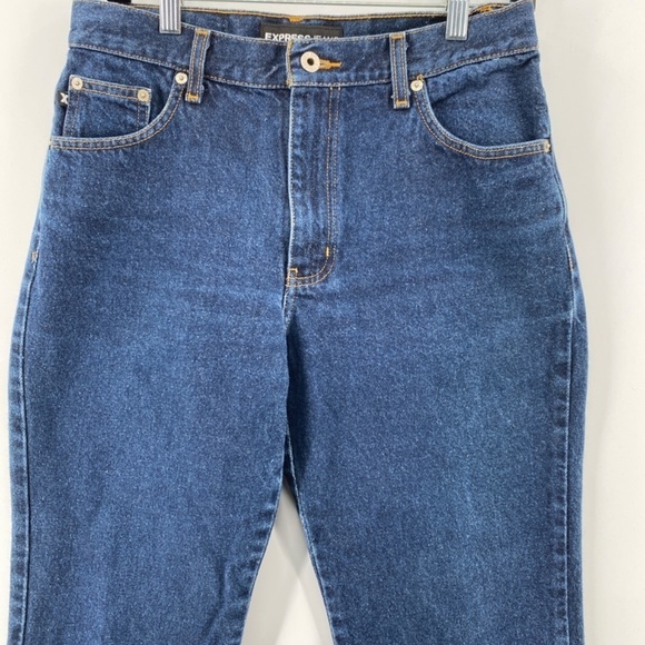 Express Jeans Women's 9/10 R High Rise Boot Cut Blue Denim 100% Cotton 5 Pocket - Picture 2 of 13